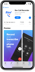 iPhone screen downloading free Rev Call Recorder app