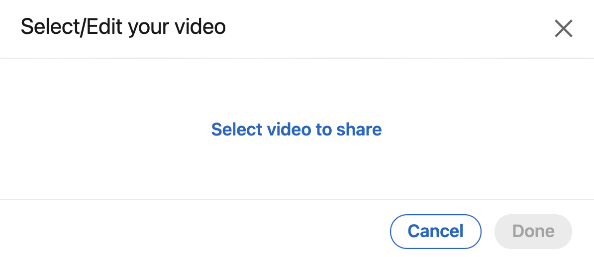 Select LinkedIn video