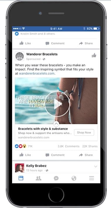 Wander Bracelets video ad campaign screen shot