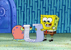Sponge bob sqaure pants reading a long animated list