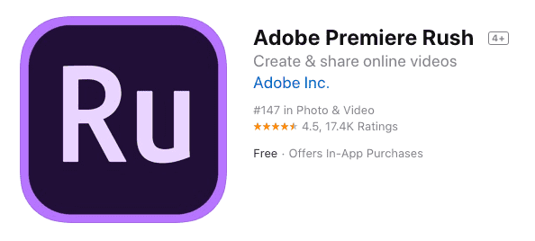 Adobe Premiere Rush Video Editor iPhone