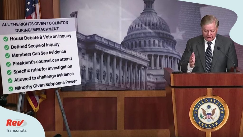 Lindsey Graham Press Conference Speech Transcript Impeachment Resolution