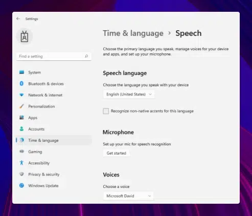A screenshot of Windows Speech Recognition dictation software at work.