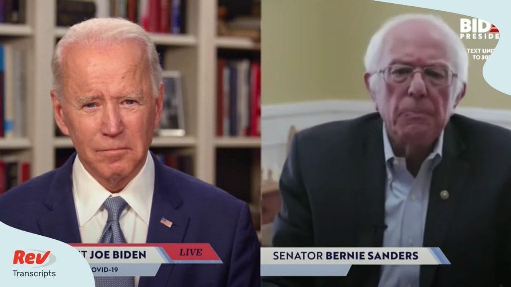 Joe Biden Bernie Sanders Livestream Bernie Endorses Biden