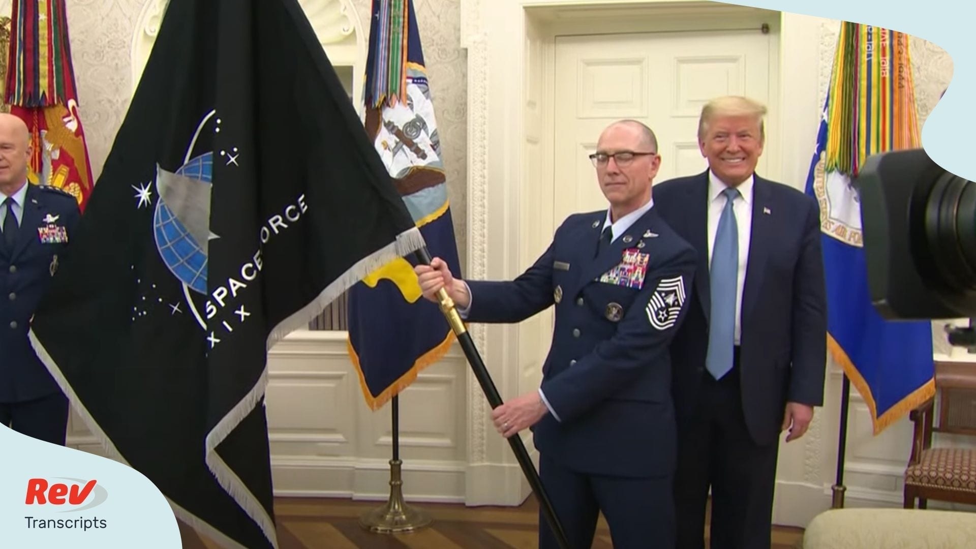 Trump Presents Space Force Flag
