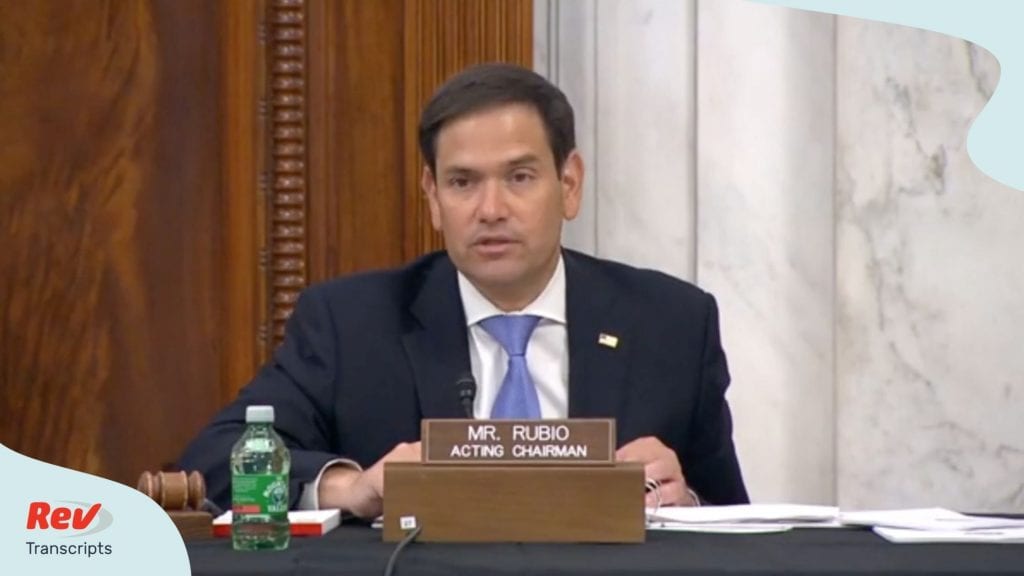 Senator Marco Rubio at a Senate confirmation hearing July 22