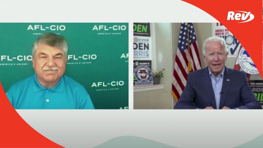 Biden Joins AFL-CIO Virtual Event