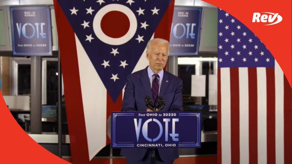 Joe Biden Campaign Speech Cincinnati Museum Center Transcript October 12