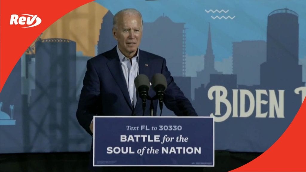 Joe Biden Campaign Rally Speech Transcript Tampa, FL 29 Οκτωβρίου