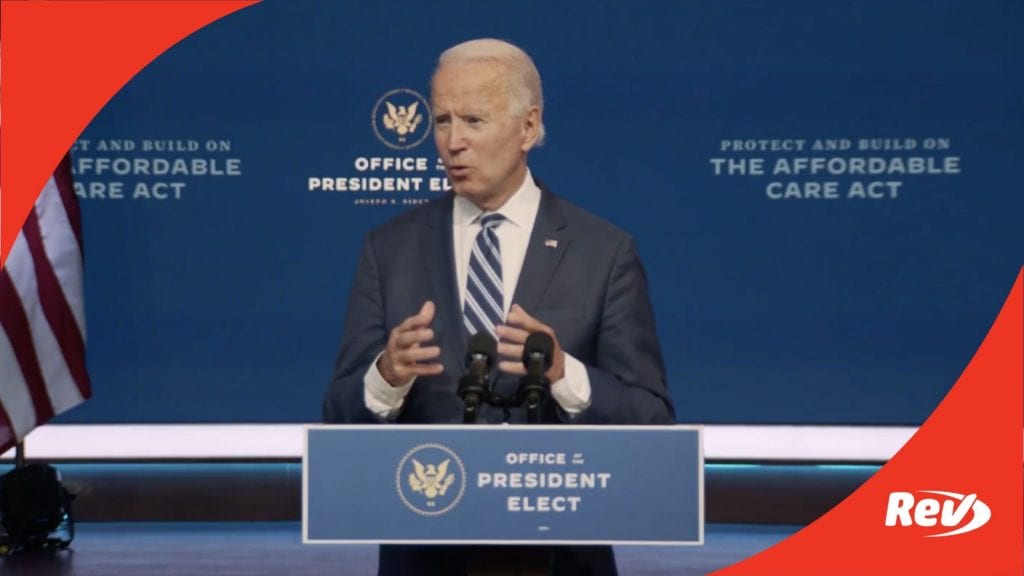 Joe Biden Press Conference on Affordable Care Act Transcript November 10