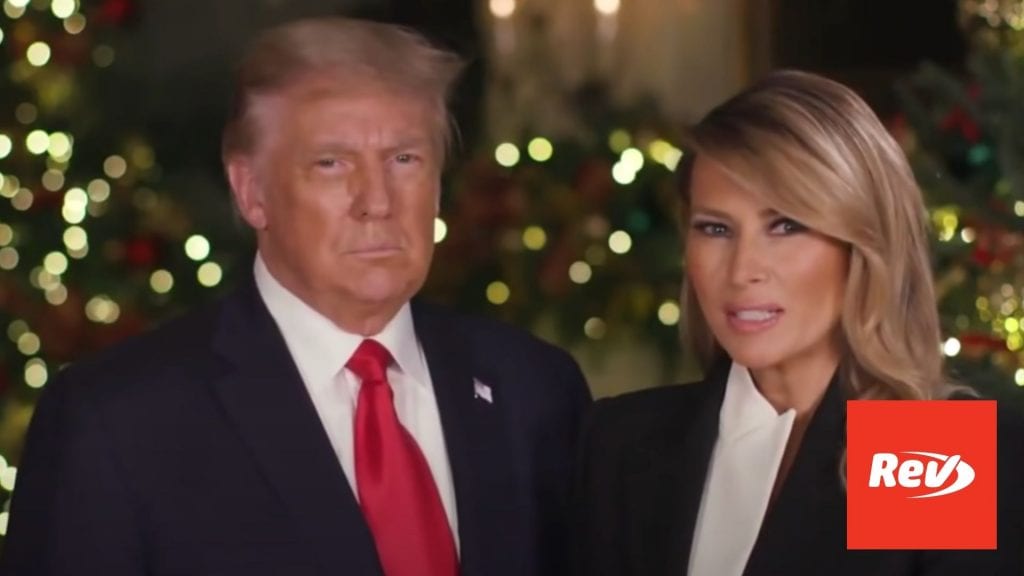 Donald Trump & Melania Trump Christmas Speech 2020