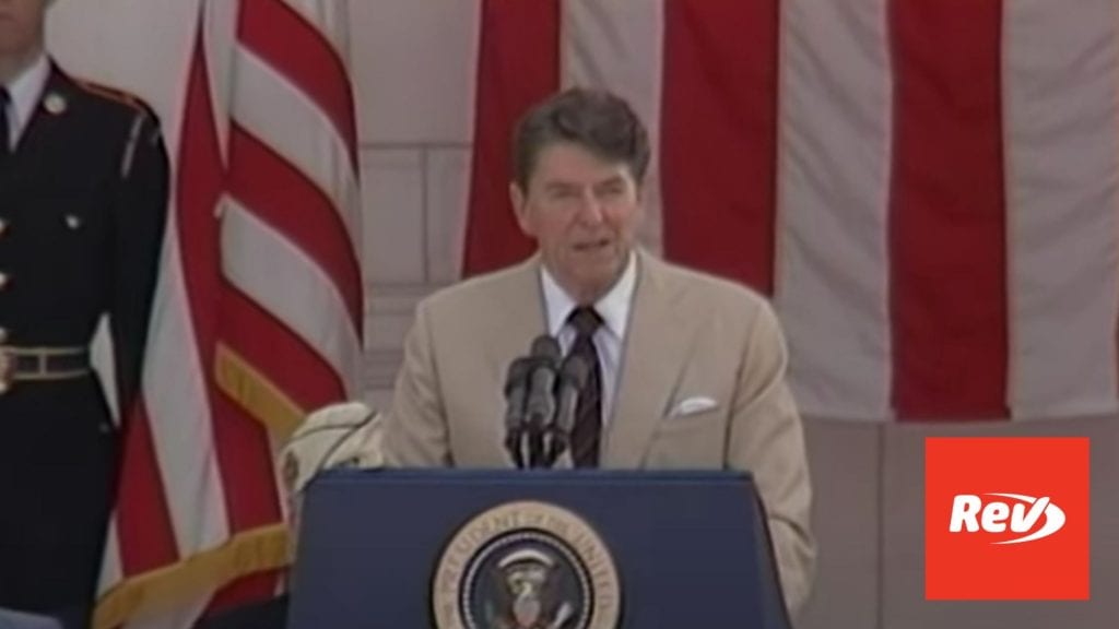 Ronald Reagan Memorial Day Speech Transcript 1982