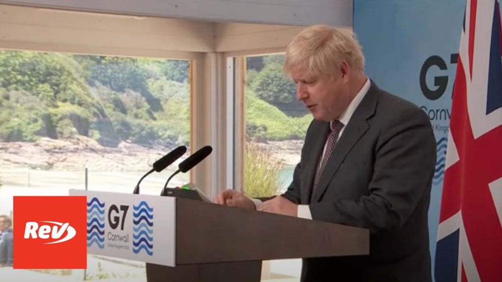 Boris Johnson G7 Speech Transcript 2021