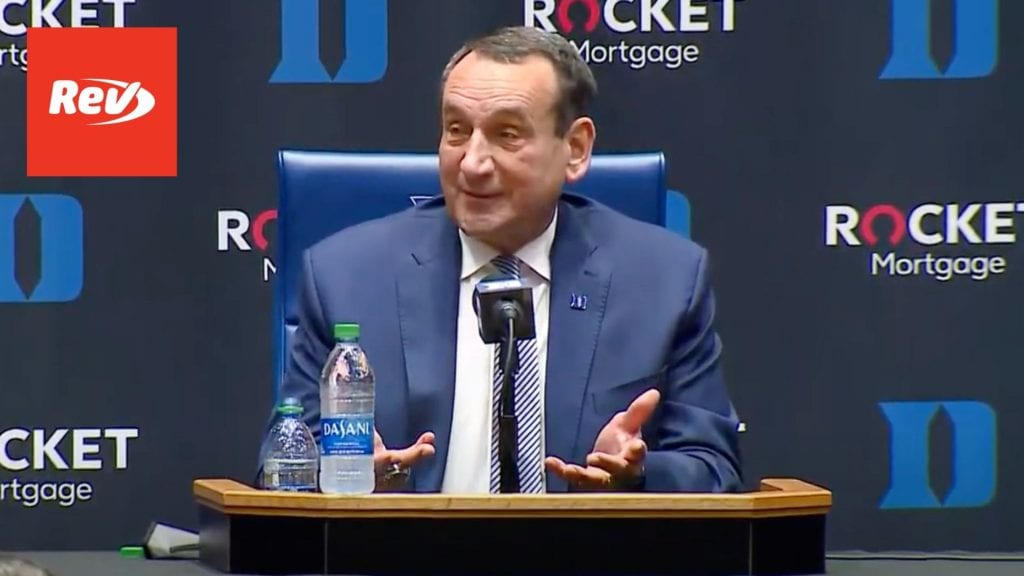 Duke Basketball Coach K Retirement Press Conference Transcript