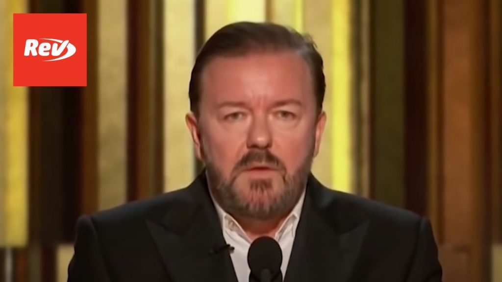 Ricky Gervais 2020 Golden Globes Speech Transcript