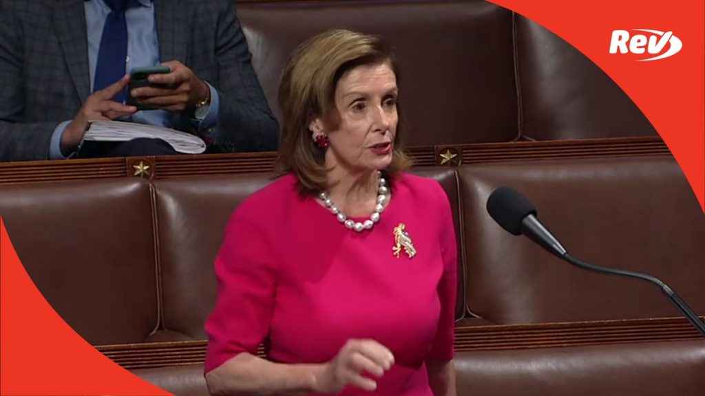 Nancy Pelosi Pushes Passage of Bipartisan Infrastructure Bill House Floor Speech Transcript