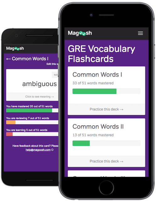 Screenshot of the UI of Vocabulary Builder, a public speaking app.