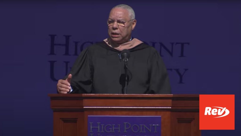 Colin Powell High Point University Commencement 2014 Speech Transcript