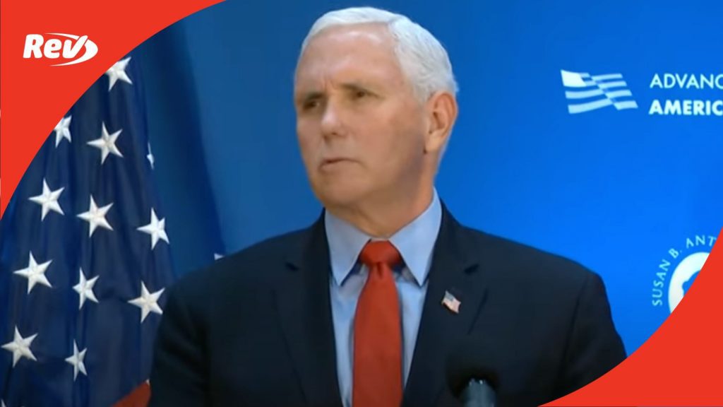 Mike Pence Urges Supreme Court Justices to Overturn Roe v Wade Speech Transcript