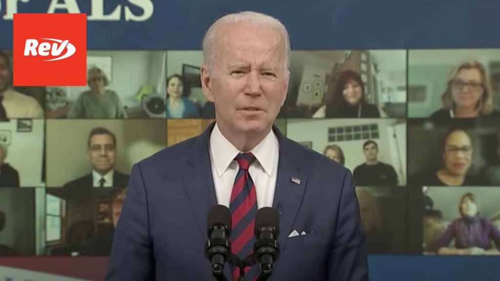 Joe Biden Signs Bill Funding ALS Research Speech Transcript