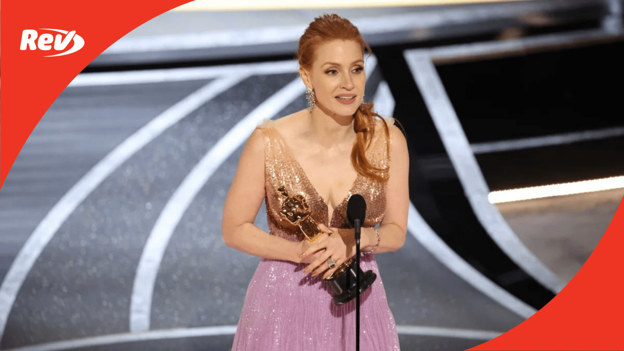 Jessica Chastain Accepts the Oscar for Lead Actress