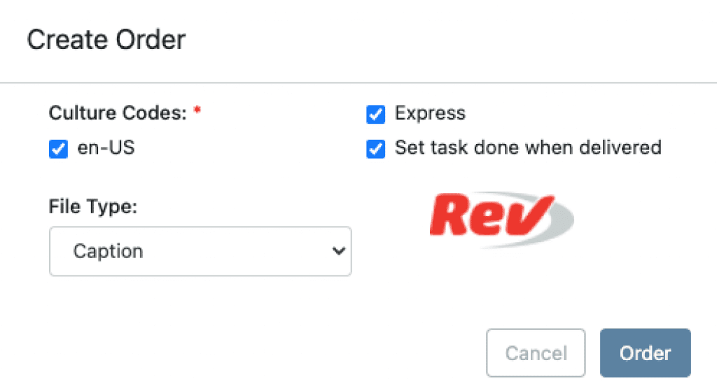 Selection screen to Create Order with Rev