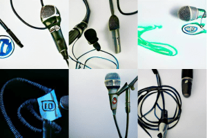 AI generated images of the phrase "Two microphone cords labeled with the PHP Logo". Generated by DALLE-mini https://github.com/borisdayma/dalle-mini