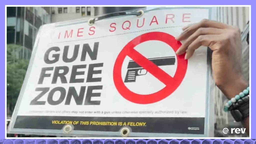 Times Square a gun free zone, new NY gun law goes into effect today Transcript