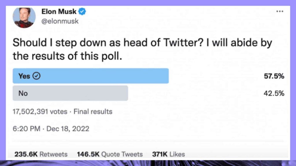 Twitter Users Vote Elon Musk Out as CEO Transcript