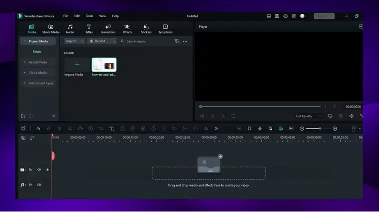 Screenshot of the Wondershare Filmore video editing software editing a video.