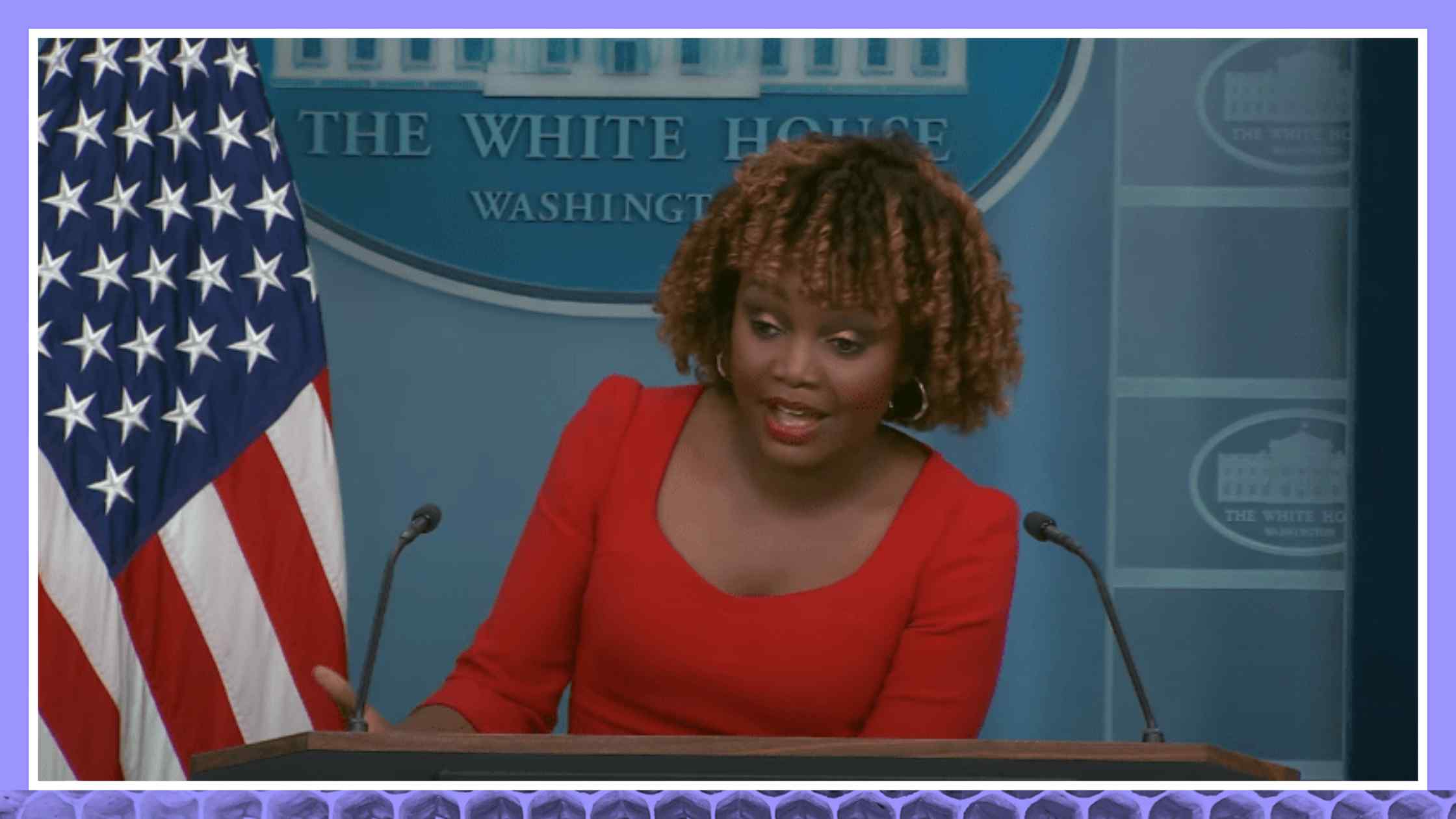 Karine Jean-Pierre give White House press briefing